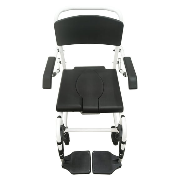 Techtongda Foldable Toilet Chair Shower Chair Wheelchair Height Adjustable Aluminum for Elderly and Patients