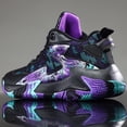 thumbnail image 2 of Men's Breathable Mid-Top Basketball Sneakers - Upper & Rubber Sole All-Season Sports Shoes with Cushioned Insole, Gym, Casual Wear - Random Color Sole Patterns Suitable for All-Season Wear, 2 of 9