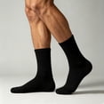 thumbnail image 2 of OOOUM Unisex White Black Athletic Socks Ribbed Breathable Stretch Crew Socks Moisture Wicking Mid Calf Socks Black, 2 of 4