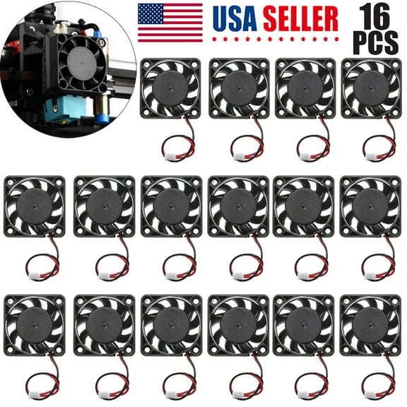 16pc 12V Mini Silent Cooling Computer Fan - Small 40mm x 10mm DC Brushless 2-pin