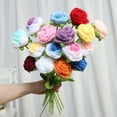 thumbnail image 2 of Handmade Crochet Roses Bouquet Everlasting DIY Craft for New Year Gifts Finished Artificial Flowers, 2 of 5