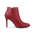 thumbnail image 3 of Unique Bargains Women's Pointed Toe Zipper Stiletto High Heel Ankle Boots, 3 of 7