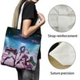thumbnail image 3 of K-Pop Demon Hunters Bolso de tela con estampado de lienzo para mujer, bolsa de compras reutilizable y estética, con cremallera interior, regalo para mujer,38*45cm., 3 of 6