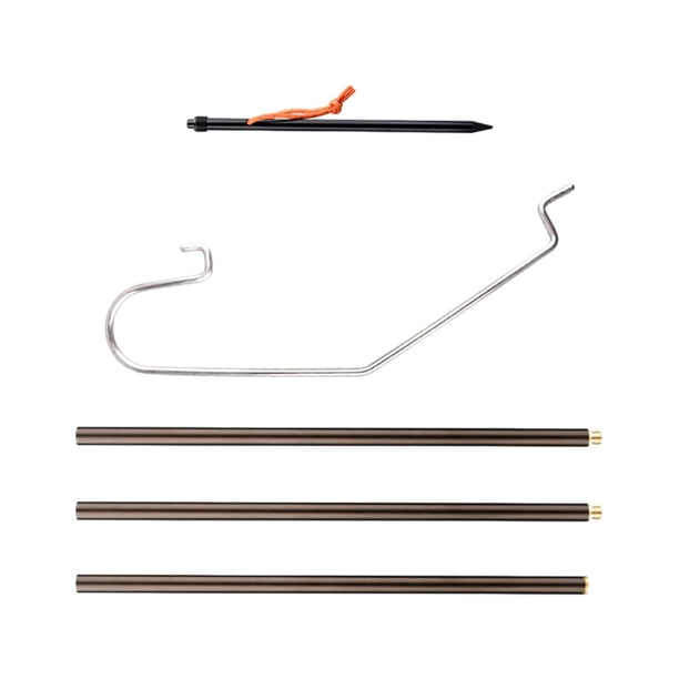 Soporte para linterna de camping, ligero, plegable, para colgar, con estaca Café