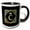 Black/White, variant on 3drose, Letter C- Image of Monogram with Crown and Blue Star- Not Metal Foil, 11oz Two-tone Yellow Mug