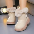 thumbnail image 5 of Quealent Girls Kids Snow Boots Waterproof Slip Resistant Outdoor Winter Shoes(Kids/Little Kids/Big Kids) Beige for Size 9.5, 5 of 8