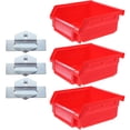 thumbnail image 1 of DEEPCRAFF Bacs à Panneau Perforé Rouges 3 Pcs pour Organiser Outils et Accessoires, Format Compact, 1 of 6