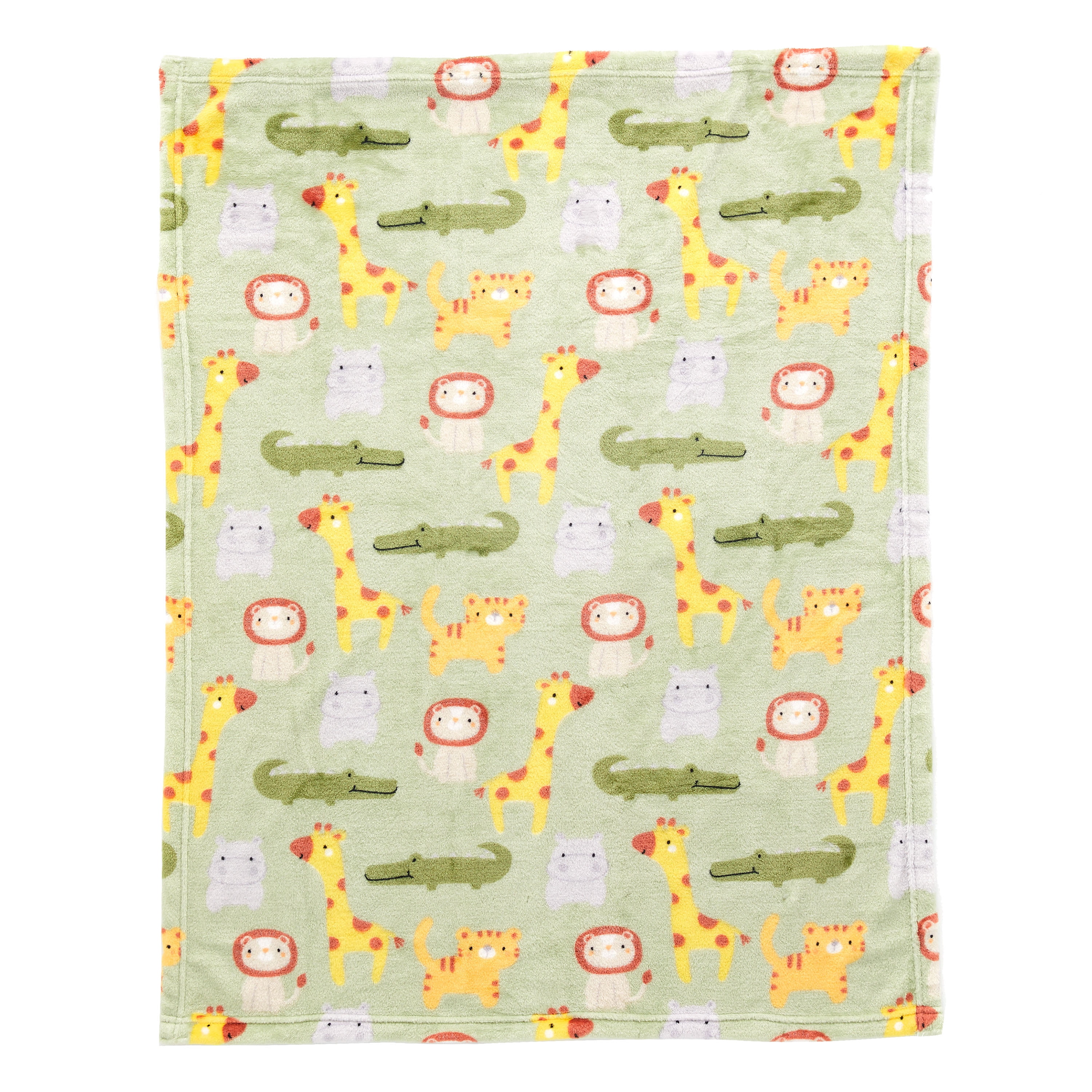Parent's Choice Printed Jungle Green Super Soft Plush Baby Blanket, 30" x 36", Unisex Infant