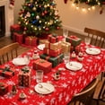 thumbnail image 7 of decorUhome Disposable Christmas Tablecloth - 6 Pack, 54 x 108 inch Decorative Rectangular Table Cover, Waterproof Plastic Tablecloth, Red & White, 7 of 7