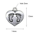 thumbnail image 2 of 50Pcs Foot Printed Heart Charms Beads Bulk for DIY Craft Pendants Bracelet Necklace Earring Keychain Jewelry Making Finding Accessories, 2 of 10
