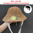 thumbnail image 2 of Circunferencia de la cabeza 48 cm sombrero de paja de verano para niños lindo sombrero de pescador de encaje sombrero para el sol para bebé color café claro, 2 of 5