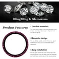 thumbnail image 3 of YISITIAN Bling Steering Wheel Cover, Crystal Diamond Steering Wheel Protector for Women Girls, 14-15 Inch Sparkling Rhinestone Decor Accessories, Universal Fit for Most Cars, SUVs, Vans CJ919-49022, 3 of 6