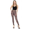 thumbnail image 3 of Saronite Plaid Printed Waisted Elastic Full Length Leggings (Women's), 3 of 5