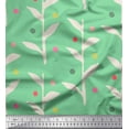 thumbnail image 1 of Soimoi Green Poly Georgette Fabric Dot & Leaves Print Fabric by the Yard 42 Inch Wide, 1 of 3