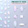 thumbnail image 4 of shiyou-Iridescent Glass Mosaic Tiles for Crafts, 240 Pieces 5 Shapes Mixed Stained Glass Sheets, Mosaic Kits for Adults (Iridescent White), 4 of 4