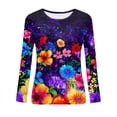 thumbnail image 4 of Pntutb - Camiseta holgada con estampado de moda para mujer, blusa de manga larga, cuello redondo, tops casuales Pntutb Pntutb-6830, 4 of 5