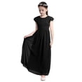 thumbnail image 1 of MSemis Kids Girls Flutter Sleeves Chiffon Birthday Party Wedding Dress Black 4, 1 of 5
