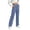 LL8-Blue, variant on Women's High Waist Button Fly Straight Leg Pants - Stretch Fabric with Pockets, Comfortable Trousers for Casual Daily Wear
