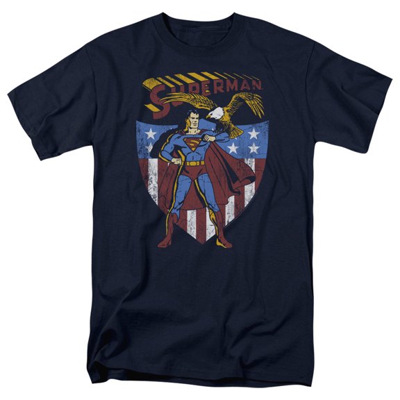 Superman All American Adult 18/1 T-Shirt Navy