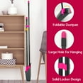 thumbnail image 2 of JEHONN Broom with Dust Pan with 54 inches Long Handle for Home (Rose Red), 2 of 6