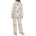 thumbnail image 3 of SCRAWLGOD Cute Dog Pajamas Women Long Sleeve Button Up Pjs for Women Set Lounge Size 4XL V Neck 2-Piece Outfits for Women Lightweight Woman Loungewear, 3 of 7