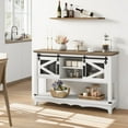 thumbnail image 4 of 46" Entryway Table with Sliding Barn Doors, Farmhouse Console Table with Storage, Rustic Sofa Table with Cabinet and Open Shelf, Console Table for Entryway, Living Room, Hallway, 4 of 7