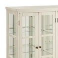 thumbnail image 5 of HomeStock Renaissance Romance Wooden Accent Display Cabinet with 4 Glass Doors and Glass Panels on Sides and Mirrored Panel on the Back, White, 45.25 x 15 x 47 Inch, 5 of 8