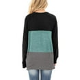 thumbnail image 5 of Yuemengxuan Women Color Block Twist Knot T-shirt Casual Long Sleeve Casual V-neck Tops, 5 of 5