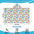 thumbnail image 2 of White Colorful Dinosaurs Pattern Hooded Bath Towel，50"x30" for Ages 3 To 12 Kids, Quick Dry Lightweight Soft Microfiber Hood Beach Towel Cover Up for Kids, 2 of 7