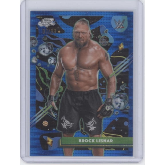 2026 Topps Cosmic Chrome WWE Brock Lesnar #31 Blue RayWave /99 WWE WWE Wrestling Trading Card