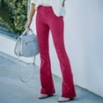 thumbnail image 5 of AOOCHASLIY Valentine's Day Women Pants Women's Solid Color Pocket Casual Flare Trousers, 5 of 5