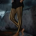 thumbnail image 5 of Womens Halloween Leggings Color Block Stripe Printed Stretchy Leggings Yoga Pants High Waisted Leggings for Women, 5 of 8