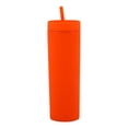 thumbnail image 1 of Vaso ZENMELE con tapa y pajita, 16 oz, doble vaso transparente, recto, para sorber, para verano, deportivo, sencillo, 1 of 3