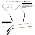 thumbnail image 4 of Gafas Blue Light Gleyemor en forma de corazón para mujer en oro rosa, 4 of 7