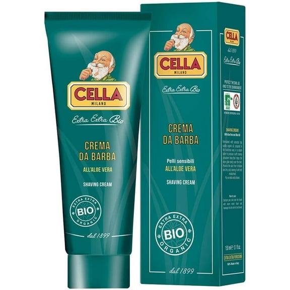 Cella Organic Shaving Cream Tube, 5.1 oz.