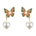 thumbnail image 1 of Pendientes Aufruh Pendientes pintados a cuadros Pendientes desparejados de ensueño Pendientes colgantes con animales Joyas para que estés guapa, 1 of 8