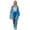 Blue, variant on Women's Adult Disposable Transparent Rain Poncho Full Heavy Duty Raincoat Travel Emergency Clear One Size