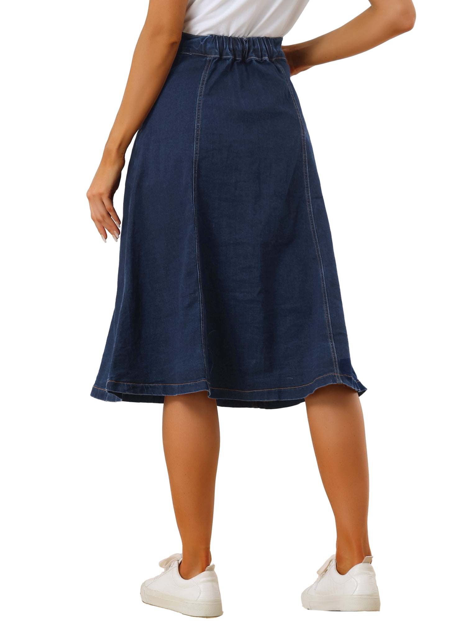 UEOIOW Women's High Waist Side Tassel Fringe Pencil Midi Skirt - Stretchy Bodycon Fit, Sexy Casual & Party