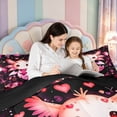 thumbnail image 5 of Manfei Pink-Blue Axolotl 7 Pieces Full Size Bedding Sets,Cartoon Animals Print Full Size Bed in a Bag,Black Reversible, 5 of 7