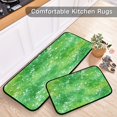 thumbnail image 5 of 2-Piece Kitchen Rugs Set Non-Slip Mats Carpet Floor for Kitchen, Bathroom (19.7"x27.6" & 19.7"x47.2") Green Ink Splatter Pattern, 5 of 7