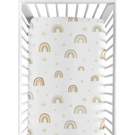 UPC: 0846480096399 | Boho Rainbow Neutral Fitted Crib Sheet Girl Boy Unisex by Sweet Jojo Designs