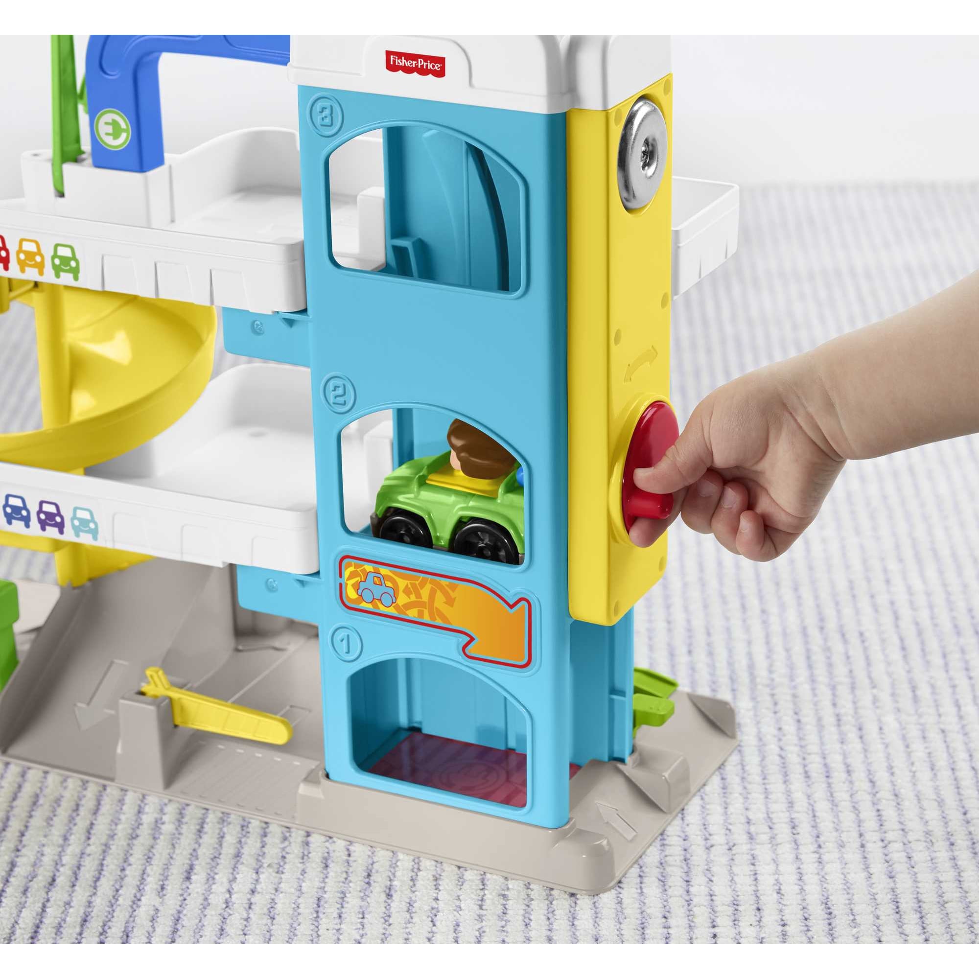 Fisher-Price Little People Helpful Neighbor’s Garage Toddler Playset with 2 Wheelies Cars