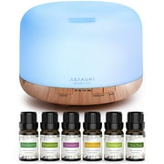 ASAKUKI Air Diffuser for Aromatherapy with Top 6 Essential Oils Set, 500 ml