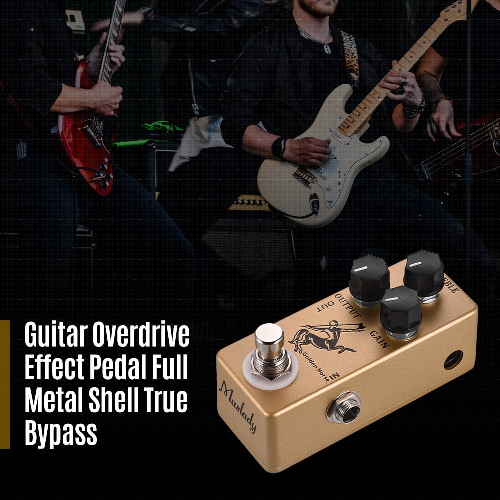 Muslady Golden Horse Guitar Overdrive Effect Pedal Full Metal Shell True Bypass