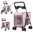 thumbnail image 2 of Dapmiu Pet Stroller for Small to Medium Dogs up to 55lbs, Foldable Dog Cart with Sunroof & 5 Windows, 360° Wheels, Dining Tray, Breathable and Safe, 2 of 8
