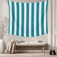 thumbnail image 5 of Teal Striped Large Tapestry for Bedroom Wall Hanging Tapestry, Simple Art Vertical Stripe Farmhouse Ceiling Backdrop Tapestries Poster Blanket Wall Decor for Teens Room Living Room Dorm 100" x 59", 5 of 8