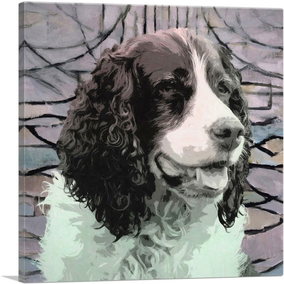 ARTCANVAS English Springer Spaniel Dog Breed Canvas Art Print - Size: 18" x 18" (0.75" Deep)
