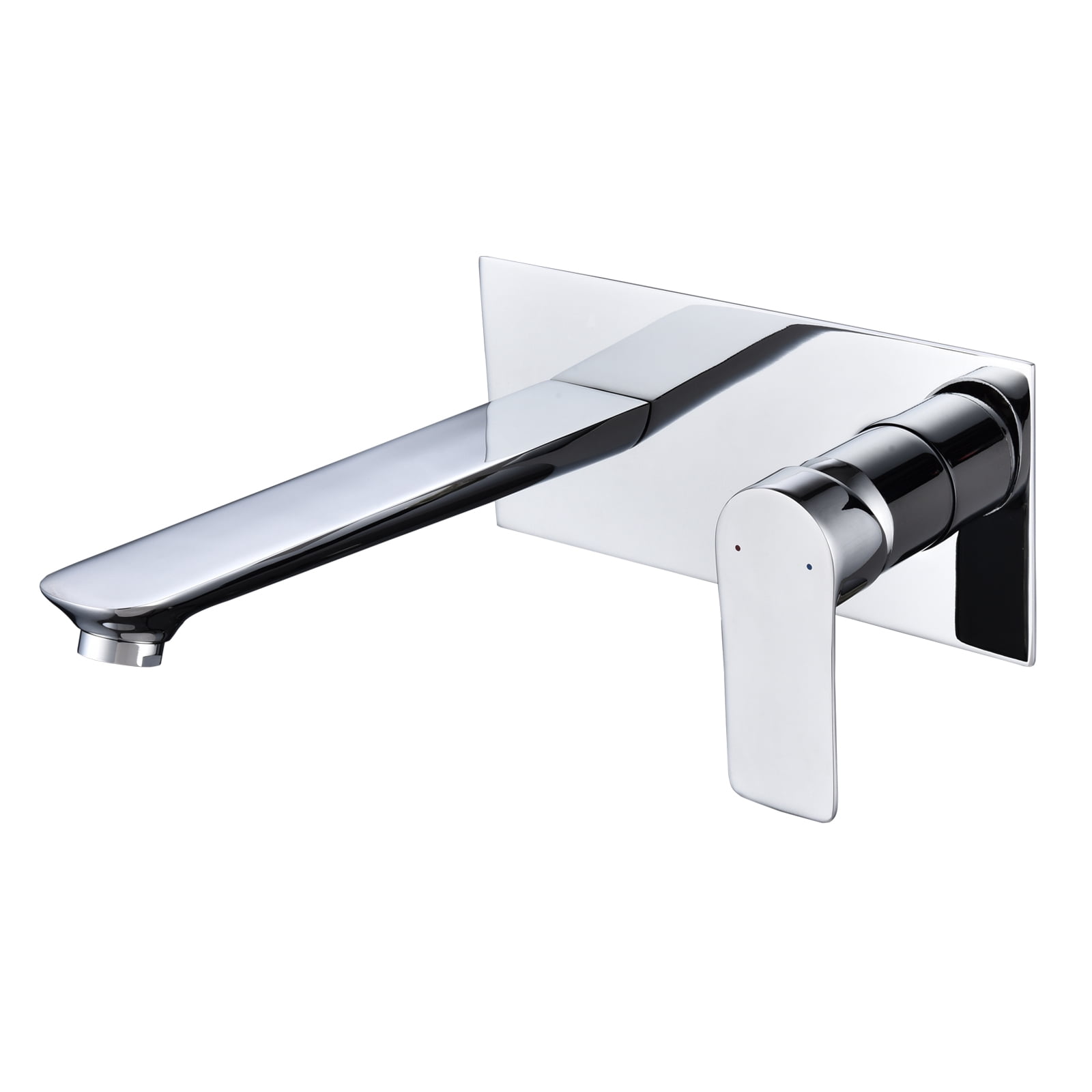 Dawot Wall Mount Single Handle Bathroom Faucets, Brass Sink Basin Mixer Taps, Polished Chrome Hot and Cold Spout Sink Rough Valve Bathtub Faucet