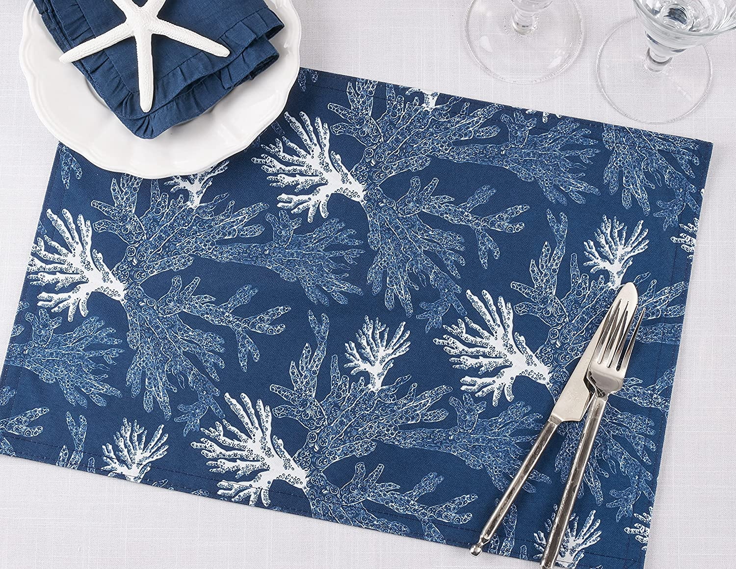 Saro Lifestyle Placemats With Sea Coral Design