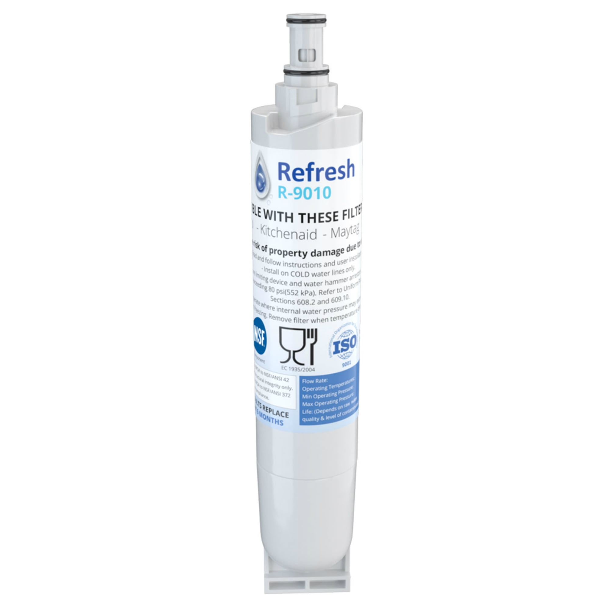 Refresh Replacement Water Filter Fits Whirlpool 4396510 Refrigerators 4 Pack 